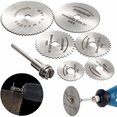 OEM Juego De 6 Discos De Corte Hss Para Miniherramientas Rotativas, Hojas De Sierra Circular Con Mandril De 3,2 Mm Para Cortar Madera, Plástico Y Metal -- Crezuo OEM Juego De 6 Discos De Corte Hss Para Miniherramientas Rotativas, Hojas De Sierra Circular Con Mandril De 3,2 Mm Para Cortar Madera, Plástico Y Metal -- Crezuo