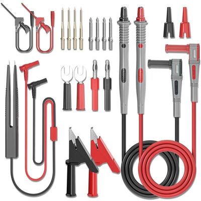 IKVZVKI Kit De 21 Puntas De Prueba Para Multímetro, Juego De Sondas De Prueba Eléctricas Digitales Con Pinzas De Cocodrilo, Pinzas De Gancho Para Prueba De Circuitos Integrados Smd, Abrazadera De Prueba, Sond IKVZVKI Kit De 21 Puntas De Prueba Para Multímetro, Juego De Sondas De Prueba Eléctricas Digitales Con Pinzas De Cocodrilo, Pinzas De Gancho Para Prueba De Circuitos Integrados Smd, Abrazadera De Prueba, Sond