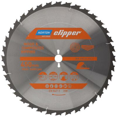 Hoja De Sierra Circular Norton Pro Wood Ripping 450mm X 30mm X 36z, Corte Rápido Y Preciso En Madera, Alta Durabilidad Hoja De Sierra Circular Norton Pro Wood Ripping 450mm X 30mm X 36z, Corte Rápido Y Preciso En Madera, Alta Durabilidad