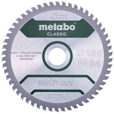 Metabo Multi Cut Classic 190mm Hoja de sierra circular Metabo Multi Cut Classic 190mm Hoja de sierra circular