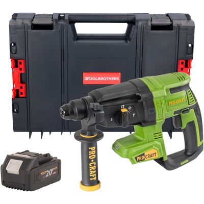 Martillo Perforador A Batería Procraft Pha40bb De 20 V, 2,6 J, Sds Plus, Sin Escobillas + 1 Batería De 4,0 Ah + Maletín Rhino - Sin Cargador Martillo Perforador A Batería Procraft Pha40bb De 20 V, 2,6 J, Sds Plus, Sin Escobillas + 1 Batería De 4,0 Ah + Maletín Rhino - Sin Cargador
