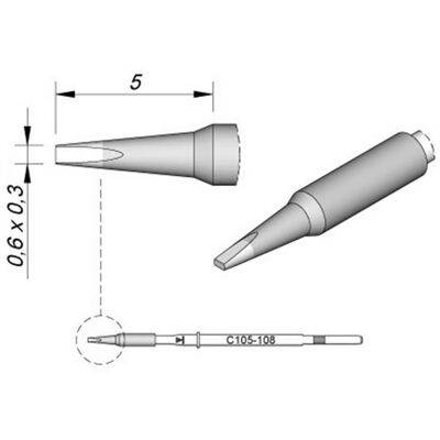 JBC Tools C115108 Punta de soldadura - Alta precisión, 0.3mm, Recta - Accesorios de soldadura JBC Tools C115108 Punta de soldadura - Alta precisión, 0.3mm, Recta - Accesorios de soldadura