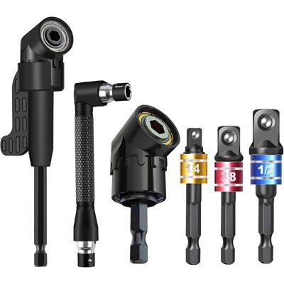 OEM Adaptadores De Ángulo De Perforación De 6 Piezas, Con Brocas De 105° Y 90°. OEM Adaptadores De Ángulo De Perforación De 6 Piezas, Con Brocas De 105° Y 90°.