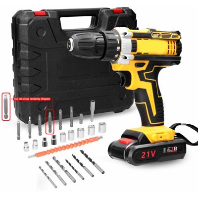 OEM Taladro Atornillador Inalámbrico De 21 V, Destornillador Inalámbrico Con Batería De 1,2 Ah, 2 Velocidades, Luz Led, 23 Accesorios Para Bricolaje -crezuo OEM Taladro Atornillador Inalámbrico De 21 V, Destornillador Inalámbrico Con Batería De 1,2 Ah, 2 Velocidades, Luz Led, 23 Accesorios Para Bricolaje -crezuo