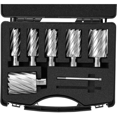 Mophorn - Vevor Juego De 6 Brocas Perforadoras Cortadoras Anulares Con Accesorios Vástago Weldon Diámetro 25-50,8 Mm Profundidad De 2'/50,8mm En Acero Rápido Hss Accesorios Para Perforación Magnetica En Metales Mophorn - Vevor Juego De 6 Brocas Perforadoras Cortadoras Anulares Con Accesorios Vástago Weldon Diámetro 25-50,8 Mm Profundidad De 2'/50,8mm En Acero Rápido Hss Accesorios Para Perforación Magnetica En Metales
