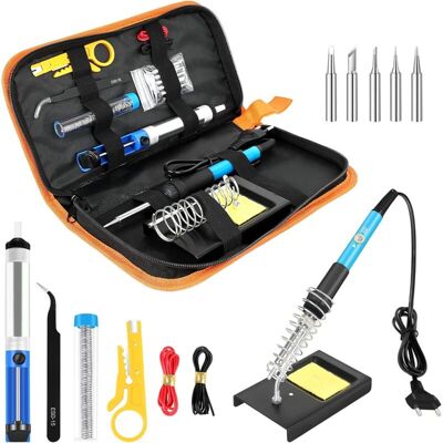 Kit Completo De Soldador Y Desoldador Eléctrico Choyclit, Kit De Soldadura Electrónica, Herramienta De Alambre De Estaño Para Soldar Plástico, Módulo De Temperatura Ajustable De 60 W Kit Completo De Soldador Y Desoldador Eléctrico Choyclit, Kit De Soldadura Electrónica, Herramienta De Alambre De Estaño Para Soldar Plástico, Módulo De Temperatura Ajustable De 60 W