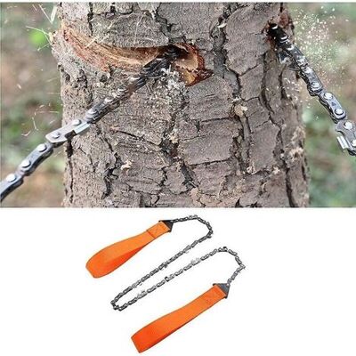 GOTRAYS Sierra De Mano Portátil Con Motosierra, Equipo De Supervivencia, Sierra De Cable, Hoja De Acero Bidireccional (11 Dientes, 40 Pulgadas) GOTRAYS Sierra De Mano Portátil Con Motosierra, Equipo De Supervivencia, Sierra De Cable, Hoja De Acero Bidireccional (11 Dientes, 40 Pulgadas)