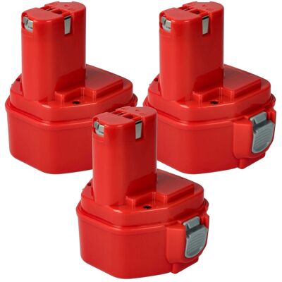 vhbw Pack de Baterías Makita - 3x 12V 3000mAh NiMH vhbw Pack de Baterías Makita - 3x 12V 3000mAh NiMH
