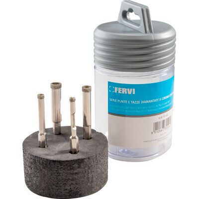 Fervi - Juego De 4 Puntas De Diamante Para Amoladora De Gres De 4-10 Mm P035/04s Fervi - Juego De 4 Puntas De Diamante Para Amoladora De Gres De 4-10 Mm P035/04s