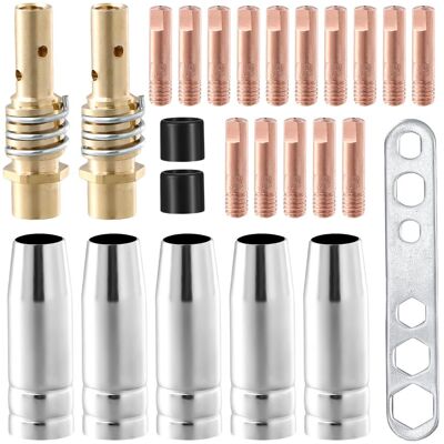 OEM Kit De 25 Piezas Para Máquinas De Soldadura Por Gas Inerte, Accesorios Para Antorchas De Soldadura Compatibles Con Ak-15/mb-15, 5 Boquillas De Gas, 15 Boquillas De Contacto M6 De 0,8 Mm, 2 Varillas Pa OEM Kit De 25 Piezas Para Máquinas De Soldadura Por Gas Inerte, Accesorios Para Antorchas De Soldadura Compatibles Con Ak-15/mb-15, 5 Boquillas De Gas, 15 Boquillas De Contacto M6 De 0,8 Mm, 2 Varillas Pa