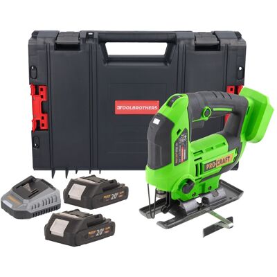 Sierra De Calar A Batería Procraft St22 20 V 80 Mm Sin Escobillas + 2 Baterías De 2,0 Ah + Cargador + Maletín Rhino Toolcase Sierra De Calar A Batería Procraft St22 20 V 80 Mm Sin Escobillas + 2 Baterías De 2,0 Ah + Cargador + Maletín Rhino Toolcase