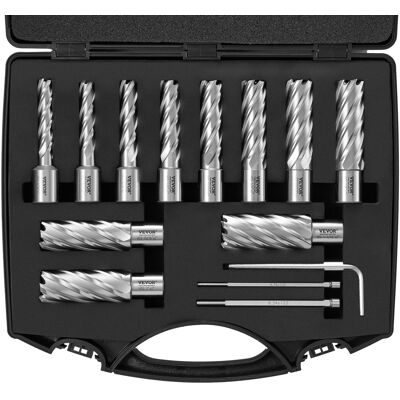 Juego De 11 Brocas Perforadoras Cortadoras Anulares Con Accesorios Vástago Weldon Diámetro 11-27 Mm Profundidad De 2'/50,8 Mm En Acero Rápido Hss Accesorios Para Perforación Magnetica En Metales - Vevor Juego De 11 Brocas Perforadoras Cortadoras Anulares Con Accesorios Vástago Weldon Diámetro 11-27 Mm Profundidad De 2'/50,8 Mm En Acero Rápido Hss Accesorios Para Perforación Magnetica En Metales - Vevor