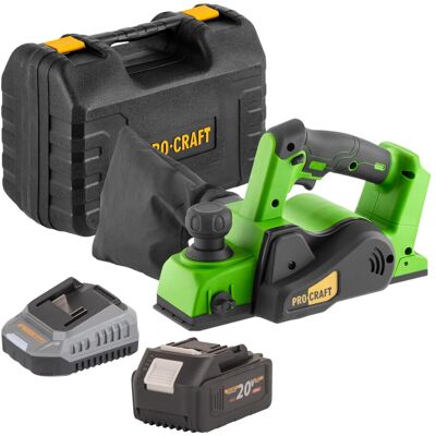 Procraft Pe20blbb Cepillo A Batería 20 V 82 Mm Sin Escobillas + 1 Batería 4,0 Ah + Cargador + Maletín Procraft Pe20blbb Cepillo A Batería 20 V 82 Mm Sin Escobillas + 1 Batería 4,0 Ah + Cargador + Maletín