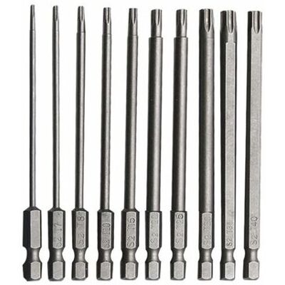 IKODM Juego De 10 Puntas Torx Largas De Acero Al Cromo Vanadio, 75 Mm, Resistentes A La Corrosión, Para Taladros Eléctricos, Destornilladores Y Herramientas De Mantenimiento. IKODM Juego De 10 Puntas Torx Largas De Acero Al Cromo Vanadio, 75 Mm, Resistentes A La Corrosión, Para Taladros Eléctricos, Destornilladores Y Herramientas De Mantenimiento.