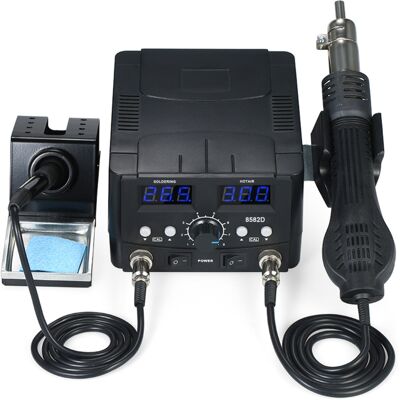 OEM Estación De Soldadura Digital 2 En 1 Para Reparación De Componentes Smd, Soporte Para Soldador De Aire Caliente, Kit De Herramientas Para Desoldar Y Soldar. OEM Estación De Soldadura Digital 2 En 1 Para Reparación De Componentes Smd, Soporte Para Soldador De Aire Caliente, Kit De Herramientas Para Desoldar Y Soldar.