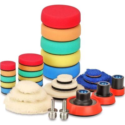 LIIYIELA Juego De 29 Almohadillas De Pulido De 25 Mm, 50 Mm Y 80 Mm, Esponja De Pulido, Kit De Pulido Con Broca M14 Para Lijado Y Pulido De Automóviles, Compatible Con Pulidoras De Doble Acción Ro/da. LIIYIELA Juego De 29 Almohadillas De Pulido De 25 Mm, 50 Mm Y 80 Mm, Esponja De Pulido, Kit De Pulido Con Broca M14 Para Lijado Y Pulido De Automóviles, Compatible Con Pulidoras De Doble Acción Ro/da.