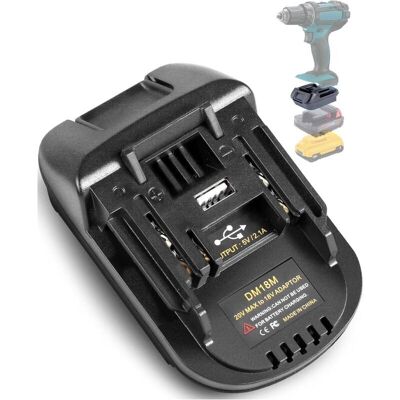 OEM Adaptador De Batería Dm18m Para Herramienta Inalámbrica Makita De 18 V, Adaptador Tpdl Con Puerto Usb, Conversión De Batería Dewalt De 20 V Y Batería Milwaukee M18 De 18 V A Herramienta Makita -crezuo OEM Adaptador De Batería Dm18m Para Herramienta Inalámbrica Makita De 18 V, Adaptador Tpdl Con Puerto Usb, Conversión De Batería Dewalt De 20 V Y Batería Milwaukee M18 De 18 V A Herramienta Makita -crezuo
