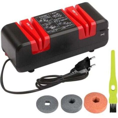 OEM Afilador Eléctrico Automático Multifunción Con Biselado, Bordes Sin Desbastar Y Ranuras Finas (15 Grados), Incluye Cepillo Y 3 Discos Abrasivos Reemplazables, Color Negro. OEM Afilador Eléctrico Automático Multifunción Con Biselado, Bordes Sin Desbastar Y Ranuras Finas (15 Grados), Incluye Cepillo Y 3 Discos Abrasivos Reemplazables, Color Negro.