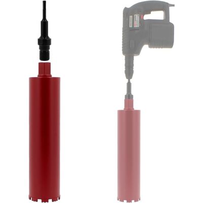 Gt Market - Corona De Diamante Ø 108 Mm Con Adaptador Para Taladro Y Martillo Perforador Sds-plus Gt Market - Corona De Diamante Ø 108 Mm Con Adaptador Para Taladro Y Martillo Perforador Sds-plus