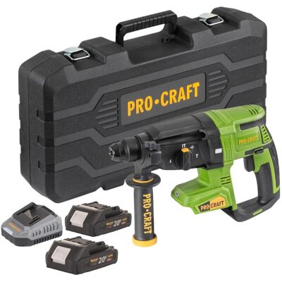 Martillo Perforador A Batería Procraft Pha40bb-c De 20 V, 2,6 J, Sds Plus, Sin Escobillas + 2 Baterías De 2,0 Ah + Cargador + Maletín Martillo Perforador A Batería Procraft Pha40bb-c De 20 V, 2,6 J, Sds Plus, Sin Escobillas + 2 Baterías De 2,0 Ah + Cargador + Maletín