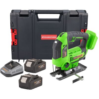 Sierra De Calar A Batería Procraft St22 20 V 80 Mm Sin Escobillas + 2 Baterías De 4,0 Ah + Cargador + Maletín Rhino Toolcase Sierra De Calar A Batería Procraft St22 20 V 80 Mm Sin Escobillas + 2 Baterías De 4,0 Ah + Cargador + Maletín Rhino Toolcase