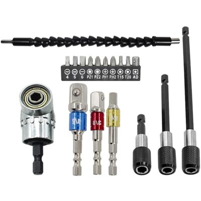 XISRENS Juego De Extensiones Flexibles Para Taladro, Que Incluye Una Extensión Flexible De 105°, 3 Adaptadores De Vaso Universales (1/4", 3/8" Y 1/2") Y 3 Soportes Para Brocas. XISRENS Juego De Extensiones Flexibles Para Taladro, Que Incluye Una Extensión Flexible De 105°, 3 Adaptadores De Vaso Universales (1/4", 3/8" Y 1/2") Y 3 Soportes Para Brocas.
