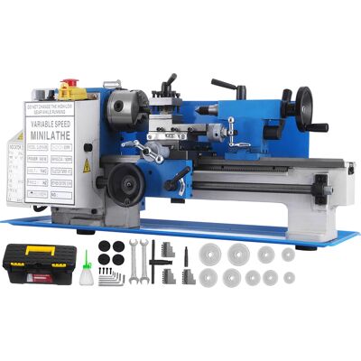 Torno De Metal 400w 180x330mm Torno De Trabajo De Metal Velocidad Variable 50-2250rpm Contrapunto Mt2 Mini Torno De Metal De Precisión Para Torneado De Metales, Husillos, Prototipos, Modelos - Vevor Torno De Metal 400w 180x330mm Torno De Trabajo De Metal Velocidad Variable 50-2250rpm Contrapunto Mt2 Mini Torno De Metal De Precisión Para Torneado De Metales, Husillos, Prototipos, Modelos - Vevor