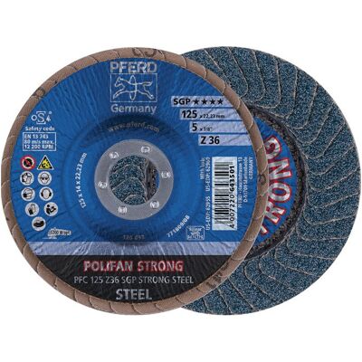 Disco de láminas PFERD Zircón 125mm - Herramienta abrasiva para acero inoxidable Disco de láminas PFERD Zircón 125mm - Herramienta abrasiva para acero inoxidable