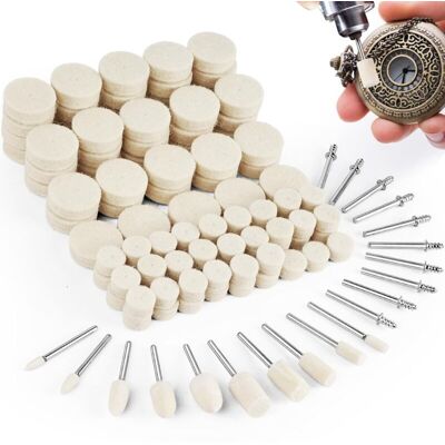 FOCTRO Kit De 120 Almohadillas De Pulido, 4 Discos De Pulido Con Forma, Disco De Pulido De Lana Con Vástago De 3 Mm, Disco De Pulido De Fieltro De Lana Para Relojes, Joyas, Metales Y Vidrio. FOCTRO Kit De 120 Almohadillas De Pulido, 4 Discos De Pulido Con Forma, Disco De Pulido De Lana Con Vástago De 3 Mm, Disco De Pulido De Fieltro De Lana Para Relojes, Joyas, Metales Y Vidrio.