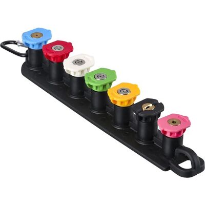 OEM Juego De Boquillas Para Máquina De Chorro De Arena, Incluye Soporte Para Boquillas, 7 Boquillas, Conector Rápido De 1/4 De Pulgada, 4000 Psi OEM Juego De Boquillas Para Máquina De Chorro De Arena, Incluye Soporte Para Boquillas, 7 Boquillas, Conector Rápido De 1/4 De Pulgada, 4000 Psi