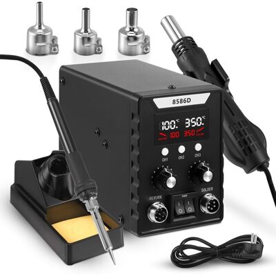 OEM Estación De Soldadura, Estación De Soldadura, 2 En 1 Con Temperatura Ajustable De 100 A 500 °c, Caudal De Aire Ajustable, Control De Temperatura Pid, Función De Arranque/parada Automática, 3 Rociadore OEM Estación De Soldadura, Estación De Soldadura, 2 En 1 Con Temperatura Ajustable De 100 A 500 °c, Caudal De Aire Ajustable, Control De Temperatura Pid, Función De Arranque/parada Automática, 3 Rociadore