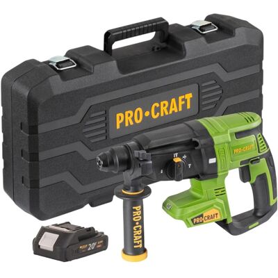 Martillo Perforador A Batería Procraft Pha40bb-c 20 V 2,6 J Sds Plus Sin Escobillas + 1 Batería De 2,0 Ah + Maletín - Sin Cargador Martillo Perforador A Batería Procraft Pha40bb-c 20 V 2,6 J Sds Plus Sin Escobillas + 1 Batería De 2,0 Ah + Maletín - Sin Cargador