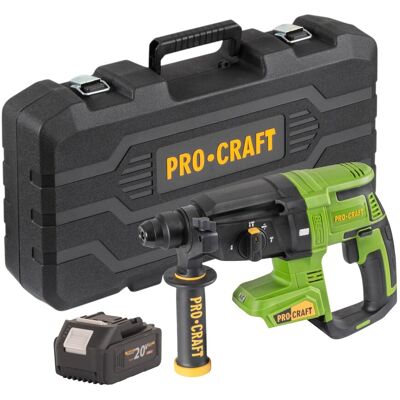 Martillo Perforador A Batería Procraft Pha40bb-c 20 V, 2,6 J, Sds Plus, Sin Escobillas + 1 Batería De 4,0 Ah + Maletín - Sin Cargador Martillo Perforador A Batería Procraft Pha40bb-c 20 V, 2,6 J, Sds Plus, Sin Escobillas + 1 Batería De 4,0 Ah + Maletín - Sin Cargador
