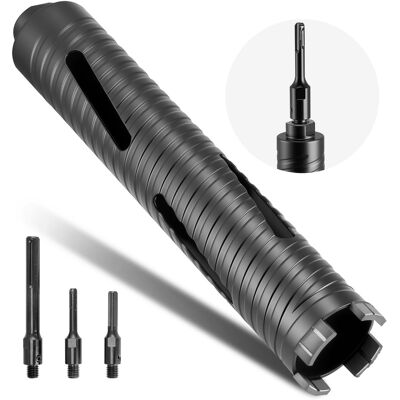 Vevor Broca De Diamante A Perforación En Seco, 51 Mm Diámetro, 241 Mm Profundidad, Rosca Interna M16, Con 3 Adaptadores, Broca Piloto, Llave Hexagonal Para Hormigón Armado, Ladrillo Y Mampostería Vevor Broca De Diamante A Perforación En Seco, 51 Mm Diámetro, 241 Mm Profundidad, Rosca Interna M16, Con 3 Adaptadores, Broca Piloto, Llave Hexagonal Para Hormigón Armado, Ladrillo Y Mampostería