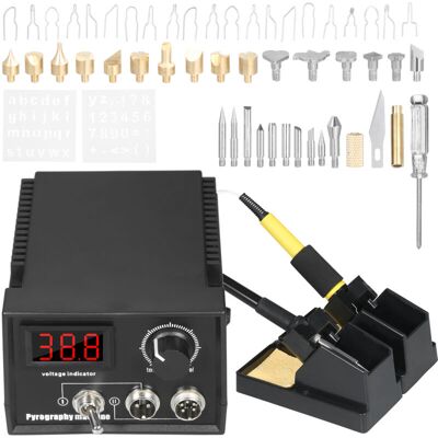 OEM Kit De Pirograbado De 60 W Y 220 V, 55 Piezas, Para Madera Y Cuero. Temperatura Ajustable De 0 °c A 800 °c. Soldador Eléctrico, Kit De Soldadura De Plástico Con Plantillas Y Portaplumas. 110-240 V. OEM Kit De Pirograbado De 60 W Y 220 V, 55 Piezas, Para Madera Y Cuero. Temperatura Ajustable De 0 °c A 800 °c. Soldador Eléctrico, Kit De Soldadura De Plástico Con Plantillas Y Portaplumas. 110-240 V.