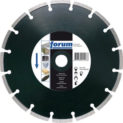 Forum - Muela Motosierra Diamantada, Unido Al Láser, Ø X Escariado : 350 X 25,40 Mm, Tamaño De Segmento H X L 10 X 2,8 Mm Forum - Muela Motosierra Diamantada, Unido Al Láser, Ø X Escariado : 350 X 25,40 Mm, Tamaño De Segmento H X L 10 X 2,8 Mm