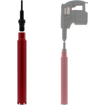 Gt Market - Corona De Diamante Ø 63 Mm Con Adaptador Para Taladro Y Martillo Perforador Sds-plus Gt Market - Corona De Diamante Ø 63 Mm Con Adaptador Para Taladro Y Martillo Perforador Sds-plus