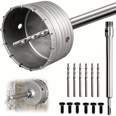 L&H-CFCAHL Sierra De Corona De 150 Mm, Varilla De Extensión Sds Plus De 220 Mm, Con Adaptador Sds Plus De 220 Mm Y 6 Brocas De Centrado De 110 Mm, Para Baldosas De Hormigón, Sierras De Corona L&H-CFCAHL Sierra De Corona De 150 Mm, Varilla De Extensión Sds Plus De 220 Mm, Con Adaptador Sds Plus De 220 Mm Y 6 Brocas De Centrado De 110 Mm, Para Baldosas De Hormigón, Sierras De Corona