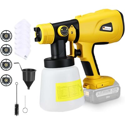 OEM Pistola De Pintura, Sistema De Pulverización A Batería Compatible Con Dewalt De 18 V Con Accesorios De Limpieza Y Soplado, 4 Boquillas De Cobre Y 3 Patrones (batería No Incluida). OEM Pistola De Pintura, Sistema De Pulverización A Batería Compatible Con Dewalt De 18 V Con Accesorios De Limpieza Y Soplado, 4 Boquillas De Cobre Y 3 Patrones (batería No Incluida).
