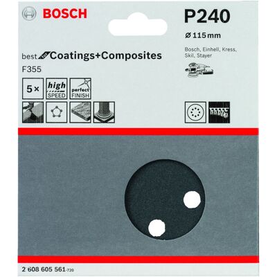 Bosch - Hojas De Lijado Para Excéntrica Best Stone: 115mm 8p. G240 X5 2608605561 Bosch - Hojas De Lijado Para Excéntrica Best Stone: 115mm 8p. G240 X5 2608605561