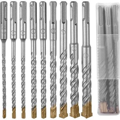 OEM Juego De 9 Brocas Sds Plus Para Perforación De Hormigón, Juego De Brocas Con 4 Filos De Corte: 5/6/6/8/8/10/12/14/16 X 160 Mm, Para Usar En Hormigón, Ladrillos, Piedra Y Baldosas Cerámicas. OEM Juego De 9 Brocas Sds Plus Para Perforación De Hormigón, Juego De Brocas Con 4 Filos De Corte: 5/6/6/8/8/10/12/14/16 X 160 Mm, Para Usar En Hormigón, Ladrillos, Piedra Y Baldosas Cerámicas.