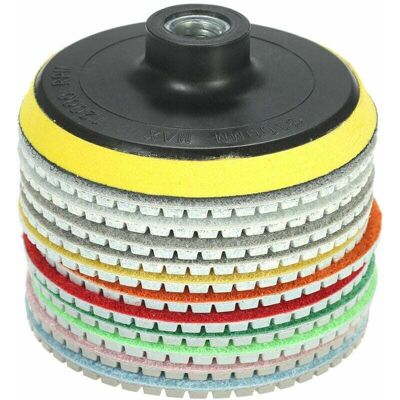OEM Disco De Diamante De 4 Pulgadas, Juego De 11 Piezas + Soporte Para Amoladora – Pulido En Húmedo De Granito, Mármol Y Cerámica. OEM Disco De Diamante De 4 Pulgadas, Juego De 11 Piezas + Soporte Para Amoladora – Pulido En Húmedo De Granito, Mármol Y Cerámica.