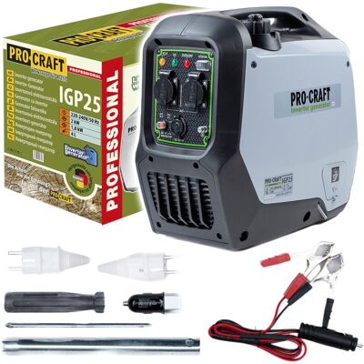 Generador De Corriente Con Inversor De Gasolina Procraft Igp25 1800 W 4000 Ml 2× 230 V, 1× 12 V Cc Salida Generador De Corriente Con Inversor De Gasolina Procraft Igp25 1800 W 4000 Ml 2× 230 V, 1× 12 V Cc Salida