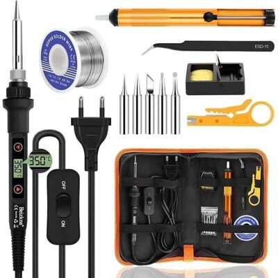 OEM Kit De Soldador De 80 W, Temperatura Ajustable De 180 A 480 °c, Electrónica De Precisión Con Interruptor De Encendido/apagado, 5 Puntas De Soldadura, Bomba Desoldadora, Hilo De Soldadura, Estación De OEM Kit De Soldador De 80 W, Temperatura Ajustable De 180 A 480 °c, Electrónica De Precisión Con Interruptor De Encendido/apagado, 5 Puntas De Soldadura, Bomba Desoldadora, Hilo De Soldadura, Estación De