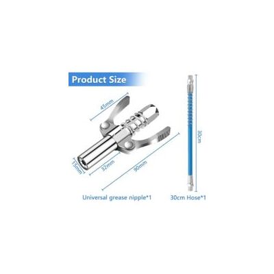 OEM Acoplador Para Pistola De Engrase, Boquilla Para Bomba De Grasa Con Manguera Flexible De 30 Cm, Acoplamiento Tipo G Para Bombas De Grasa, Para Todo Tipo De Compresores De Grasa - Crezuo OEM Acoplador Para Pistola De Engrase, Boquilla Para Bomba De Grasa Con Manguera Flexible De 30 Cm, Acoplamiento Tipo G Para Bombas De Grasa, Para Todo Tipo De Compresores De Grasa - Crezuo