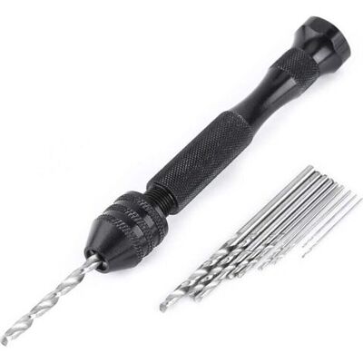 ENLENK Mandril De Taladro Manual, Herramienta Manual Con Micro Broca Helicoidal Y 10 Herramientas De Perforación Rotativas Para Madera Con Husillo Roscado ENLENK Mandril De Taladro Manual, Herramienta Manual Con Micro Broca Helicoidal Y 10 Herramientas De Perforación Rotativas Para Madera Con Husillo Roscado