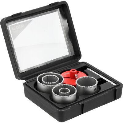 COCO Juego De 7 Sierras De Corona De Tungsteno De 33 A 83 Mm, De Carburo Cementado, Yg8, Con Broca De Centrado Y Placa De Montaje, Para Mampostería, Hormigón, Cerámica, Hormigón Celular, En Maletín De COCO Juego De 7 Sierras De Corona De Tungsteno De 33 A 83 Mm, De Carburo Cementado, Yg8, Con Broca De Centrado Y Placa De Montaje, Para Mampostería, Hormigón, Cerámica, Hormigón Celular, En Maletín De