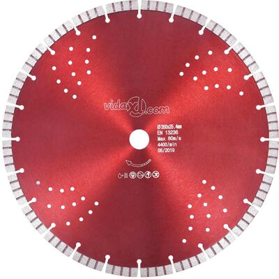 Vidaxl Disco De Corte De Diamante Con Turbo Y Agujeros Acero 350 Mm Vidaxl Disco De Corte De Diamante Con Turbo Y Agujeros Acero 350 Mm