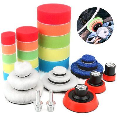 OEM Juego De 29 Esponjas De Pulido, Kit De Pulido, Kit De Pulido Para Automóviles, Alfombrilla/esponja/lana De Pulido De 100 Mm, Adaptador De Taladro M14 OEM Juego De 29 Esponjas De Pulido, Kit De Pulido, Kit De Pulido Para Automóviles, Alfombrilla/esponja/lana De Pulido De 100 Mm, Adaptador De Taladro M14