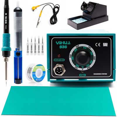 OEM Kit De Estación De Soldadura Yihua 936 + Tapete + Estaño + Puntas + Cables + Unidad De Succión OEM Kit De Estación De Soldadura Yihua 936 + Tapete + Estaño + Puntas + Cables + Unidad De Succión